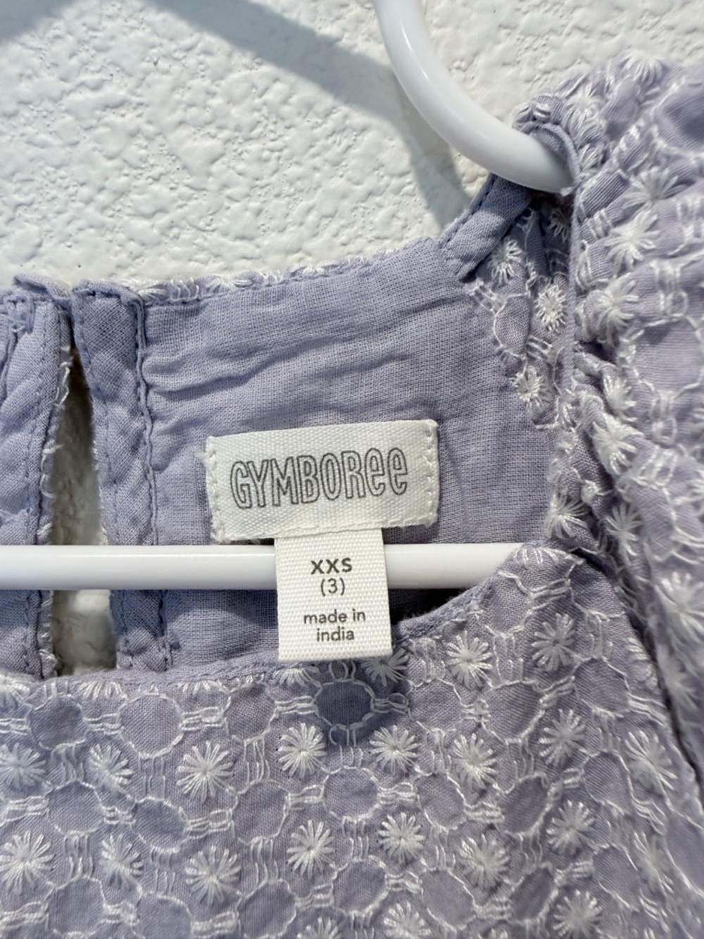 Gymboree Lavender Eyelet Blouse Toddler Garden Scalloped Hem Embroidered Top - Picture 3 of 6